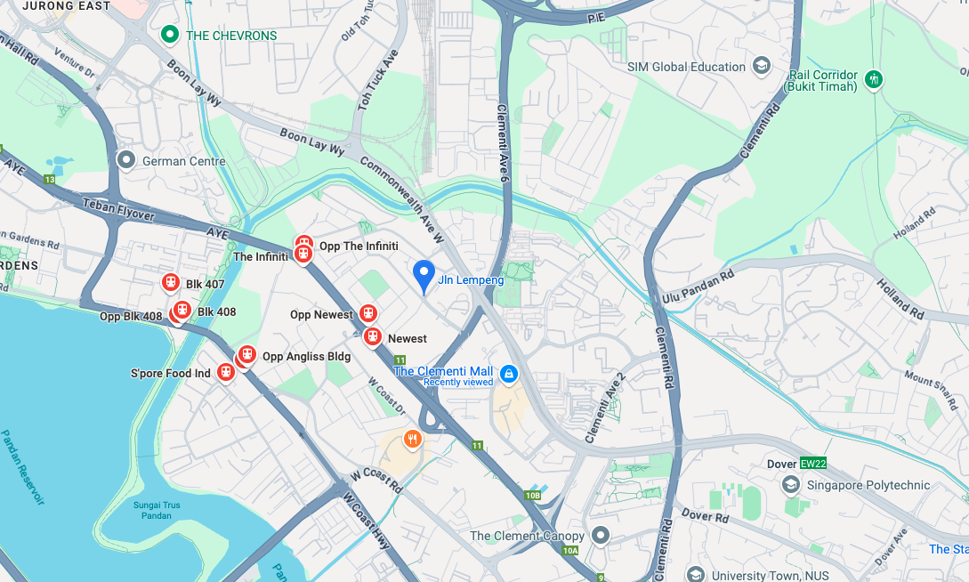 Map showing the location of the spot