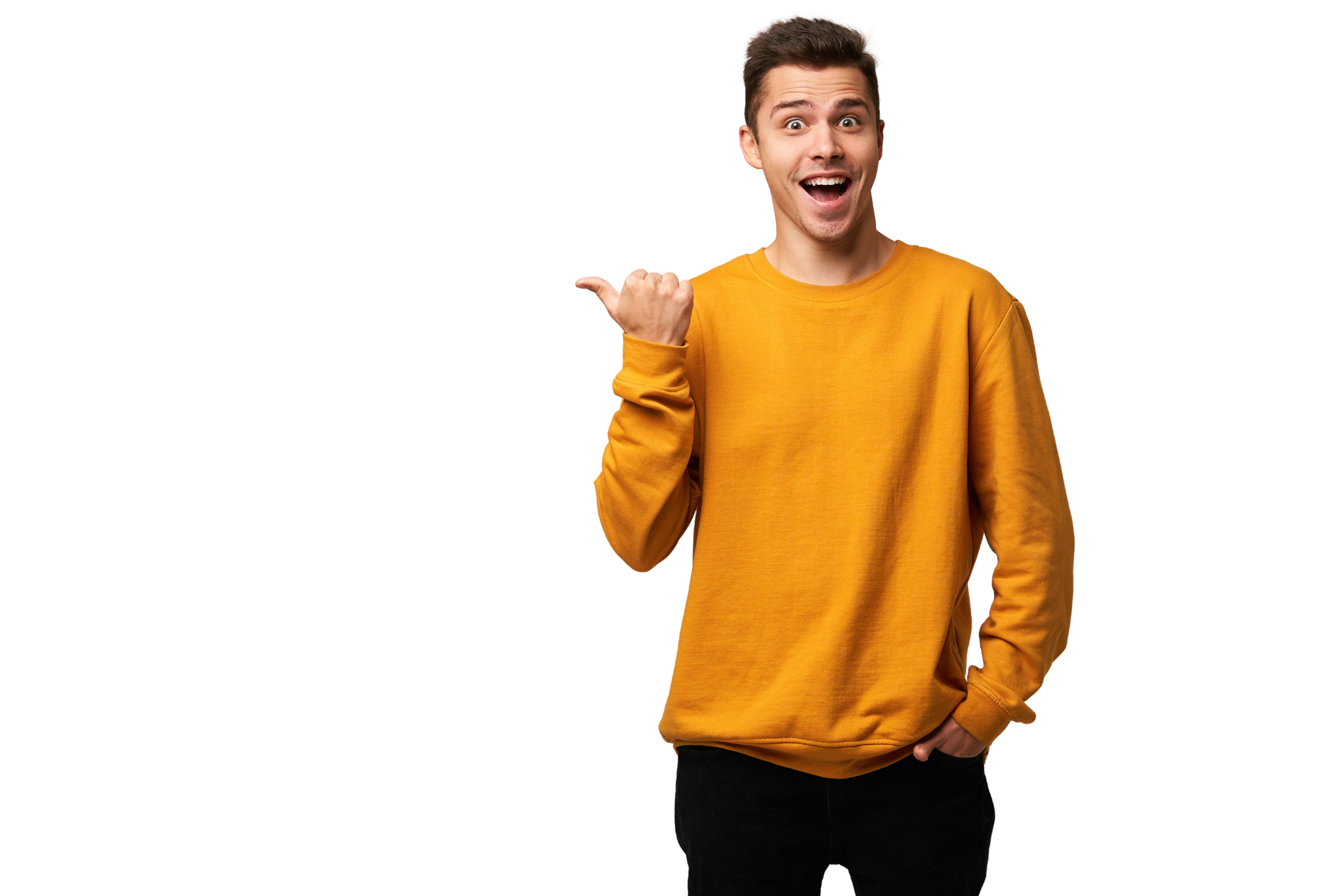 A person pointing towards the form